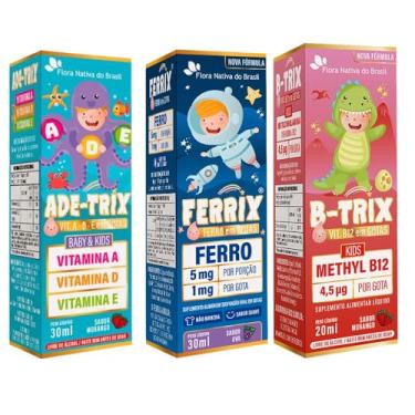 Imagem de ADE -Trix + Ferrix + B- Trix - Flora Nativa (30ml, Uva)