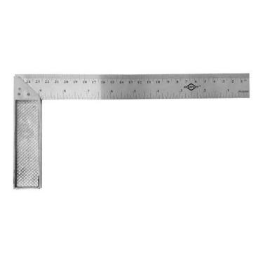 Imagem de Esquadro De Alumínio Prata 12 Pol. Carpinteiro Serralheiro Brasfort