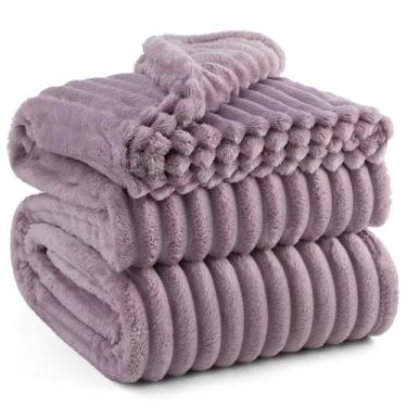 Imagem de Cobertor Bedsure de Lã Roxa Clara para Sofá - 230x230cm