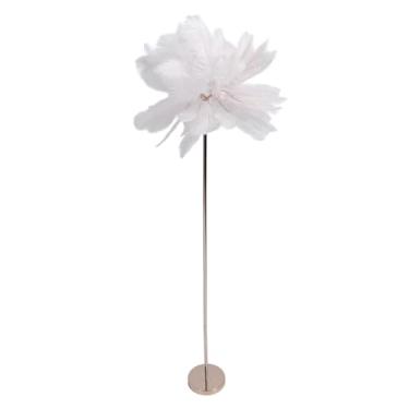 Imagem de Lâmpada de Chão de Cabeceira, Lâmpada de pé de Led Dimmable, Lâmpada de Piso de Pluma Decorativa Nórdica de 61in Com Controle de Toque, para o Quarto da Sala, Lâmpada (Branco)