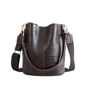 Imagem de Crocodilo bolsa crossbody para mulheres bolsa de ombro design bolsa feminina bolsa de couro de luxo bolsa balde bolsa feminina