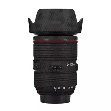 Imagem de Adesivo de lente de câmera antiarranhões para Canon EF 24-105 mm F4 L is II USM Coat Wrap película protetora de corpo capa protetora 24-105 4 (Mamba Preto)