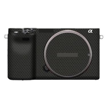 Imagem de JERXTTON Adesivo de capa de câmera para Sony A6400 A6300, película protetora, antiarranhões, decoração e resistência ao desgaste (preto matriz)