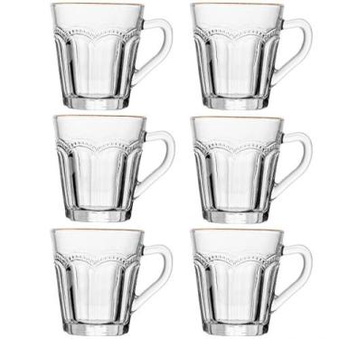 Imagem de Jogo De 6 Xícaras 80ml Café Borda Dourada Belle Epoque Lyor