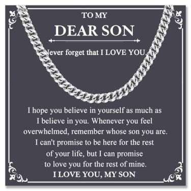 Imagem de Presentes para adolescentes e homens, colar de corrente de elos cubanos de 6 mm para namorado, marido, filho, neto, sobrinho, irmão, amigo, cesta de Páscoa, aniversário, Natal, formatura, Dia dos