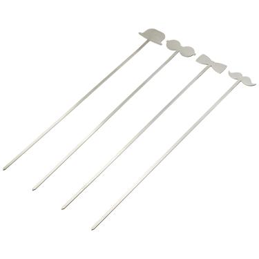 Imagem de B2Q Espetos monóculo 76916, aço inoxidável, conjunto com 4