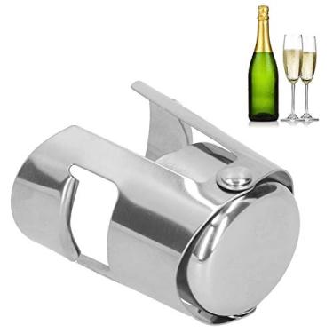Imagem de Rolha de garrafa de champanhe de aço inoxidável, acessório de plugue de selante de vinho, plugue de garrafa para cozinha de bar