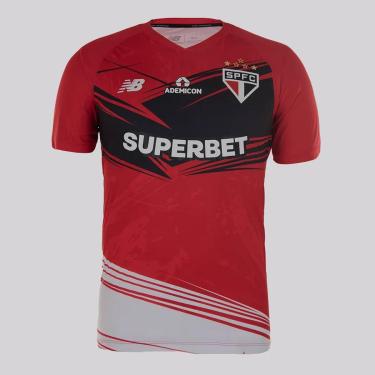 Imagem de Camisa Masculina NB Goleiro SPFC 2025 C/P, Vermelho/Preto/Branco, G