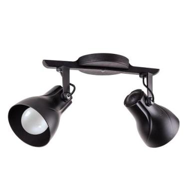 Imagem de Kit 6 Luminária de Teto Spot Trilho Octa Plus Preto 2 Lâmpadas - Esqui
