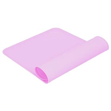 Imagem de Tapete de Silicone à Prova de Vazamento Tapete de Alimentação de Animais de Estimação -, Sem Deslizamento, Placem de Borda Elevada para Tigelas e Pratos - Lavadora de Louça Segura (Cinza) (Rosa)