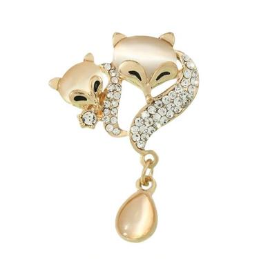 Imagem de Shejuety Broche de animal moderno, broche de raposa, suéter, jaqueta, cardigã acessórios, acessórios de roupas, projetado especificamente para mulheres modernas, adequado - vários presentes de joias