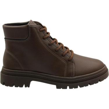 Imagem de Bota Coturno Moleca Napa Floather Zurique Confortável Feminina, Marrom