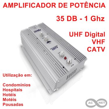 Imagem de Amplificador de Potência 35 db uhf-vhf-catv Proeletronic
