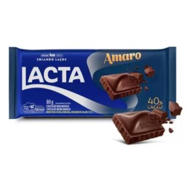 Imagem de Kit C/5 Chocolate Lacta Amaro 40% Cacau Barra 80g