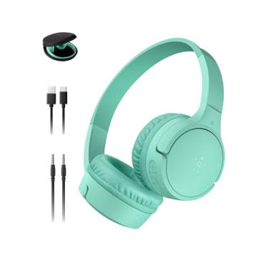 Imagem de Belkin SoundForm Mini – Fones de ouvido Bluetooth sem fio para crianças com vida útil de bateria de 30H, limite de volume seguro de 85 dB, microfone embutido - Fones de ouvido infantis para iPhone,
