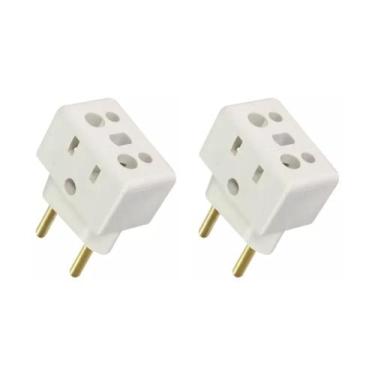 Imagem de Kit 2 Adaptadores Bob Esponja Para Tomada Pino Fino 10a/20a - Harpia, 