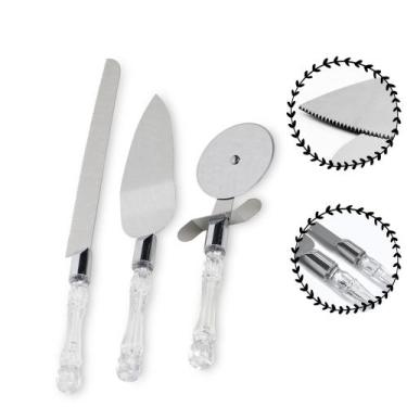 Imagem de Kit Cozinha Faca Espátula Cortador de Pizza Premium Luxo Decoração Cas