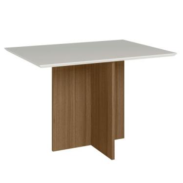Imagem de Mesa de Jantar 4 Lugares 120cm Tampo Chanfrado Retangular sem Vidro He