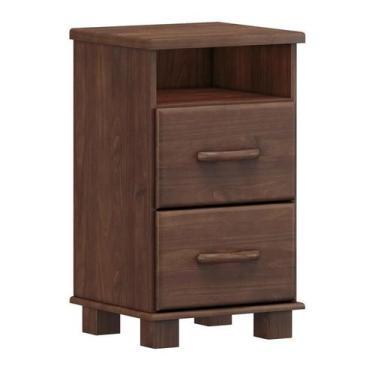 Imagem de Mesa Cabeceira 2 Gavetas Com Nicho Ouro Café - FN - Finestra