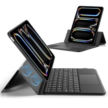 Imagem de ESR Capa Ascend para iPad Pro de 11 polegadas com teclado (M5/M4, 2025/2024), teclado magnético destacável com trackpad multitoque, suporte totalmente paisagem, teclas coloridas retroiluminadas, fecho