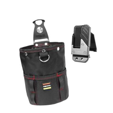 Imagem de IEUDNS Bolsa de ferramentas com clipe de cinto Anti Scratch Scratch Storage Organizer Saco de ferramentas com vários bolsos para reparador de carpinteiro, S