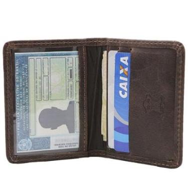Imagem de Carteira Masculina Slim Pequena Porta Cartão Porta CNH em Couro-Masculino