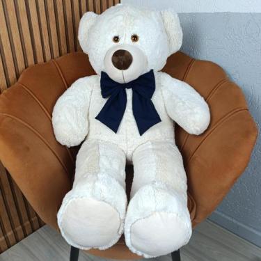 Imagem de Urso pelúcia grande Baunilha com laço removível chá revelação - Mini F