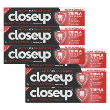 Imagem de Kit 6 und Creme Dental Close Up Triple Menta Americana 70g