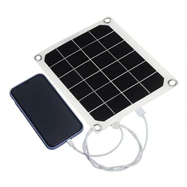 Imagem de SISHUINIANHUA Painel solar de 50 W, carregador de bateria portátil duplo USB 5V 2A, placa solar, carregador de carro para trailer, carro, barco, iate, acampamento