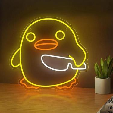 Imagem de Luminária de Neon Assassino Pato - LED USB - Decoração Anime para Casa