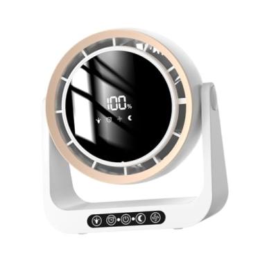 Imagem de Ｂｅｓｇａ Ventilador de mesa, 90 ° de inclinação da cabeça da cabeça do ventilador de mesa, fã de desktop silencioso recarregável USB, fã de viagem de mesa para, Branco