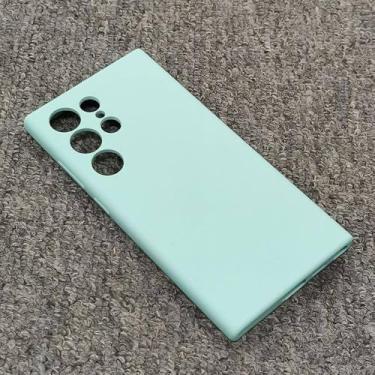 Imagem de Para Samsung Galaxy S24 Ultra Plus Capa de silicone líquido Acabamento macio e sedoso Capa protetora traseira para Galaxy S24Ultra S24 5G, claro, azul, para Galaxy S24 Plus