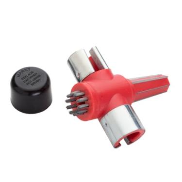 Imagem de EZRED Ferramenta de manutenção automotiva de limpeza de terminal de bateria de 4 vias, limpar grampos de terminal, limpar e remodelar postes, escovar a corrosão