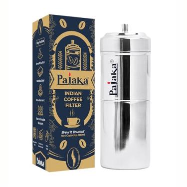 Imagem de PAJAKA Madras Maker – cafeteira de gotejamento de aço inoxidável para filtro de café do sul da Índia, capacidade de 250 ml, tamanho médio, copo de decocção de caneca de 4 a 6 xícaras para casa e