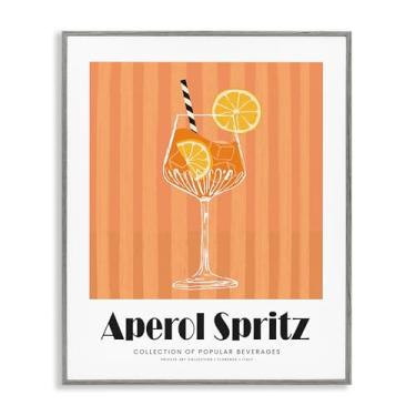 Imagem de Stupell Industries Clássico Aperol Spritz Cinza Emoldurado Giclee Art Design por Lettered and Lined, 61 x 76 cm