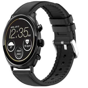 Imagem de Lamshaw Pulseira de reposição para smartwatch de couro e silicone respirável de 20 mm, 22 mm, compatível com smartwatch Citizen CZ, tela sensível ao toque inteligente CZ Gen 2 Gen 2 CASUAL 41 mm