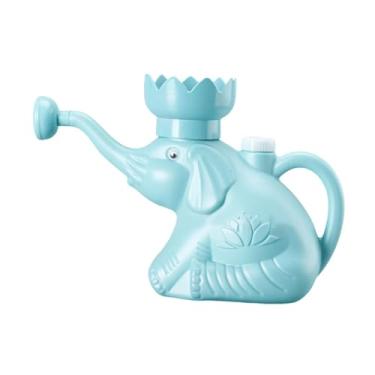 Imagem de WeiLaiKeQi Regador de elefante para jardim, aspersor de água, adorável, 2L, criativo, fofo, ferramenta de jardinagem, regador para flores e quintal, Azul