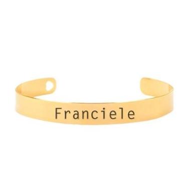 Imagem de Bracelete Personalizado Gravação Nome Franciele Banhado Ouro 18K - 999003323-Feminino