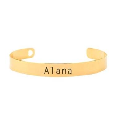 Imagem de Bracelete Personalizado Gravação Nome Alana Banhado Ouro 18K - 999003228-Feminino