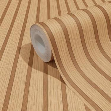 Imagem de Papel de Parede Ripado Claro Texturizado PREMIUM Rolo 5 Metros Autoadesivo 3D Sala Quarto