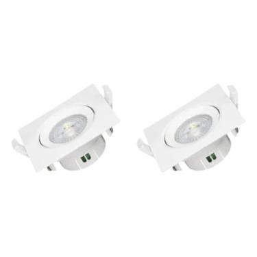 Imagem de Kit 2 Spot Led 9w Quadrado 3000k Embutir Dicróica Direcionável Ultraluz