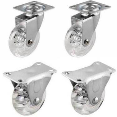 Imagem de Kit Rodizio Para Carrinhos E Móveis Roda Gel Glap 210 E Flap - Movifac