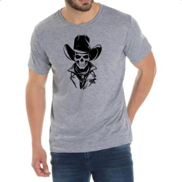 Imagem de Camiseta Cinza Caveira Cowboy Face - Alearts, P