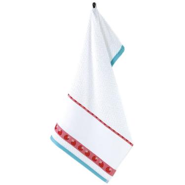 Imagem de Pano De Prato Para Pintar Artesanato Artfacil Dohler 45x70cm Azul/morangos