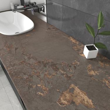 Imagem de HotDecor Papel de parede de mármore para contato com papel de parede de granito espesso para armários gavetas papel de parede de vinil autoadesivo para banheiro cozinha descascar e colar capas de