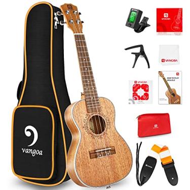 Imagem de Vangoa Ukelele Tenor Ukulele mogno 66 polegadas Ukelele acústico Uke kit iniciante com livro de aprendizagem rápida para adultos profissionais crianças