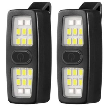 Imagem de Lembopo Pequena lanterna EDC recarregável, luzes de corrida com clipe presente para corredores, luzes de bicicleta de segurança para passear com cães à noite, acessórios de corrida com mãos livres