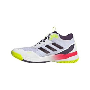 Imagem de adidas Crazyflight 6 Tênis masculino de cano médio para uso interno, Branco/Aurora Met./Vermelho semi lúcido, 44