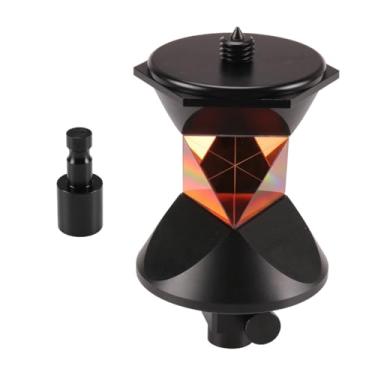 Imagem de MUTOOP GRZ122-M Prisma de 360°, conjunto de refletor de prisma de estação total robótica de 360 graus com capa acolchoada, protetor de vidro e adaptador de poste - Compatível com a maioria das