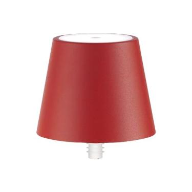 Imagem de Zafferano – Luminária Poldina Stopper (Vermelho) LED 2200K–3000K c/Rolha de Silicone | Recarregável, Base de Contato e IP54 | Ideal p/Garrafas Decorativas e Uso Interno ou Externo